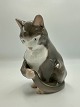 Bing og Grøndahl Figur - Grå kat som leger
