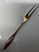 Frigast Sterling Sølv/Emalje Pålægsgaffel ForgyldtLængde 9,9 cm.