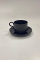 Danam Antik præsenterer: Bing og Grøndahl/Kronjyden Stentøj Sort Cordial Kaffekop og Underkop No. 305