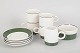 Olle Alberius for Rörstrand, sæt med fire kaffekopper med underkopper, sukkerskål og flødekande.