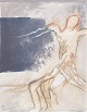 L'Art præsenterer: Nis Schmidt, "Ved tavle", mixed media på papir, listet dansk billedkunstner.