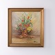 Osted Antik & Design præsenterer: Blomstermaleri med Buket i Forgyldt Ramme Signeret, 1920