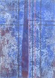 L'Art præsenterer: Pia Schutzmann, abstrakt komposition, listet dansk billedkunstner.