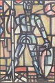 L'Art præsenterer: Bertil Gadö, abstrakt-surrealistisk komposition, olie på plade, listet svensk kunstner.