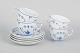 L'Art præsenterer: Royal Copenhagen Musselmalet Riflet, sæt med fire store kaffekopper og underkopper.