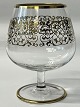 Antik Huset præsenterer: Cognac Glas med guldkant.Højde 10 cm.