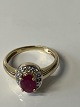 Antik Huset præsenterer: Vintagering Rubin & Diamanter 14kt guld.Størrelse 51