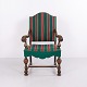 Osted Antik & Design præsenterer: Antik Armstol i Nyrenæssance Stil med Stribet Polstring ca. 1880–1900