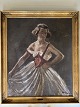 Tage Henriksen Antikviteter præsenterer: Christian Aigens maleri Ung kvindelig Balletdanser. mål 71 h 85 med ...