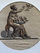 Ole Buus Larsen præsenterer: Broderi i rundt passepartout - Thorvaldsens "Hyrdinden med Amorin-reden"