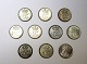 Lundin Antique præsenterer: Danmark. Christian X. 10 styk sølv 10 øre. Sælges samlet