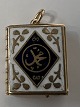 14 karat guld. Bog med emalje.Charms / Vedhæng.Højde ...