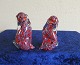 Murano glas, par siddende hunde 10cm