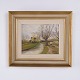 Osted Antik & Design præsenterer: Hans Egon Andersson Landskabsmaleri med Landsby og Vej 37 x 42 cm