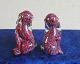 Murano glas, par siddende hunde 10cm