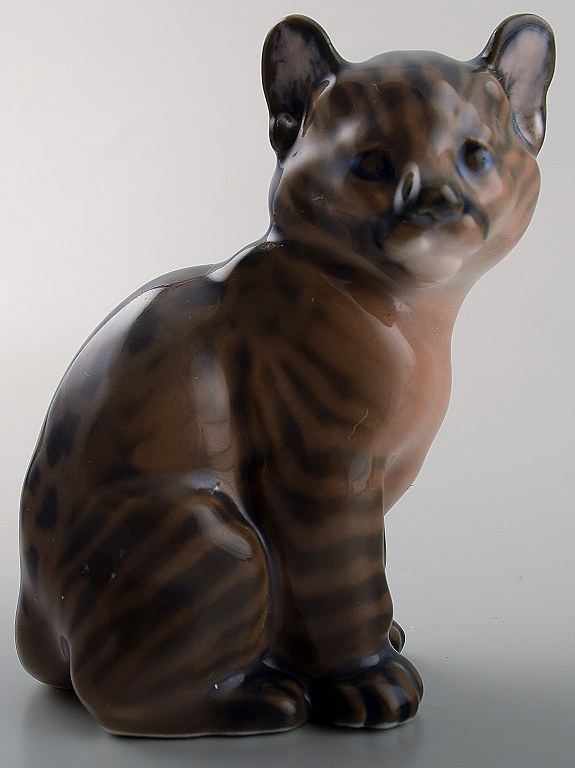 Kgl. figur/Royal Copenhagen vildkat 4783 Puma-unge. 
