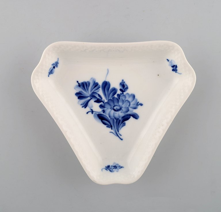 Blue flower braided triangular dish from Royal Copenhagen.
