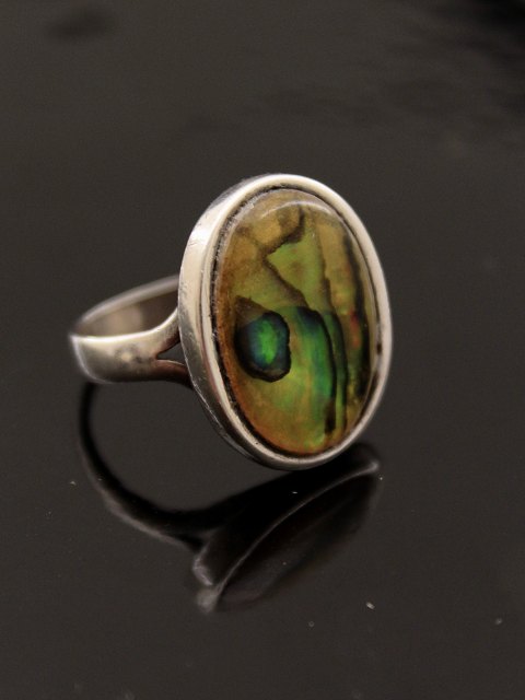 Sterling silver ring size 50 with opal.