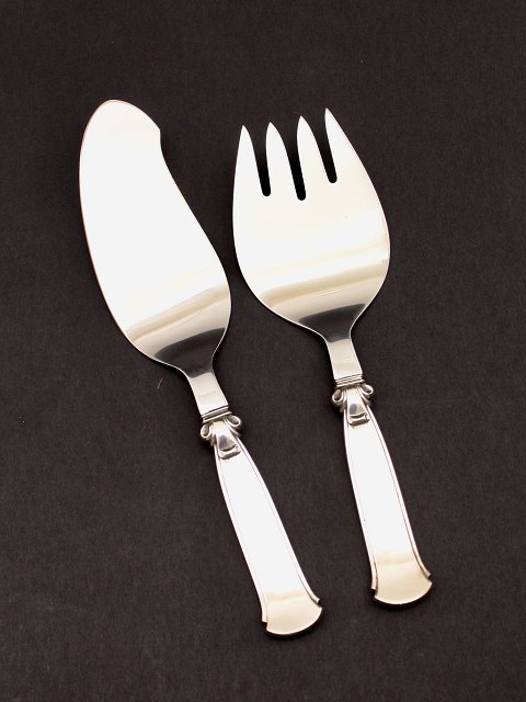 Cohr fish serving set 21 cm. silver and steel.