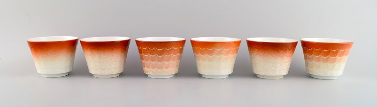 Wilhelm Kåge for Gustavsberg. Seks urtepotteskjulere i porcelæn. Svensk design, 
1960