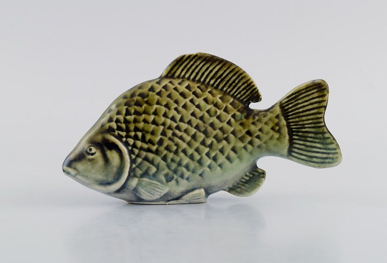 Sven Wejsfelt (1930-2009) for Gustavsberg. Unique Stim fish in glazed ceramics. 
Perch. 1980s.
