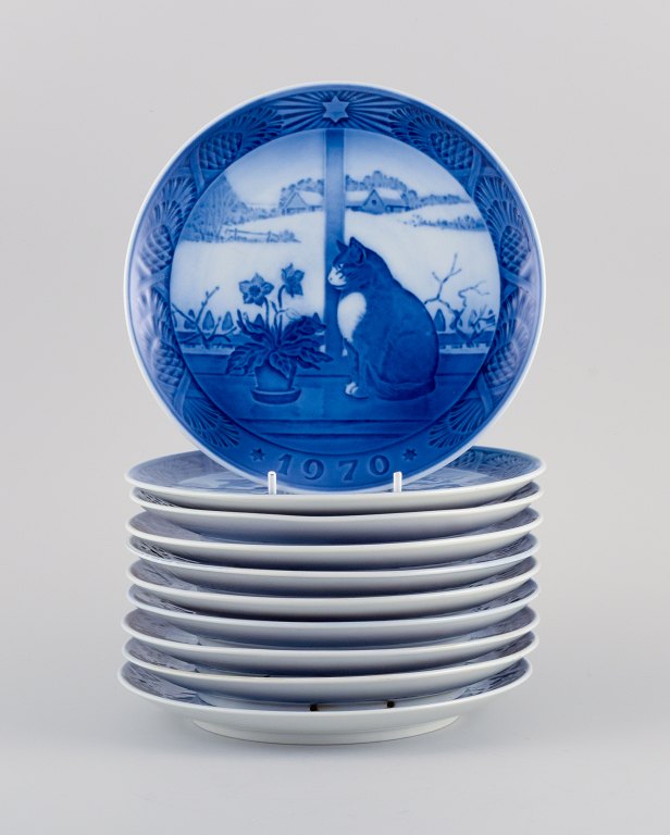 Royal Copenhagen, et sæt på ti juleplatter.
1970-1979.