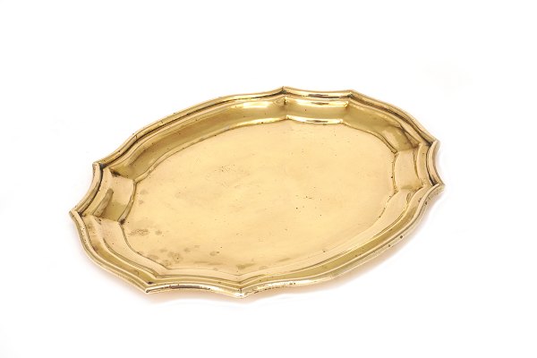 Small brass tray. Denmark circa 1850. L: 31cm