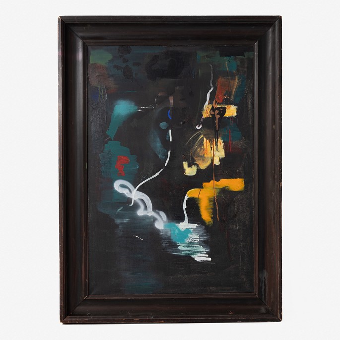 Jens Birkemose
Painting in black wooden frame. From the artist