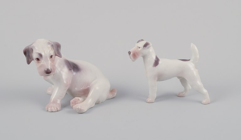 Bing & Grøndahl, to porcelænsfigurer af to terrier.