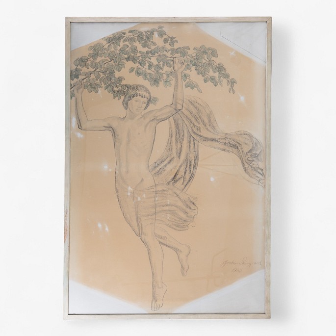 Joachim Skovgaard
Large pencil sketch and light coloring in painted wooden frame from 1910. 
Signed by the artist.
1 pc. in stock
