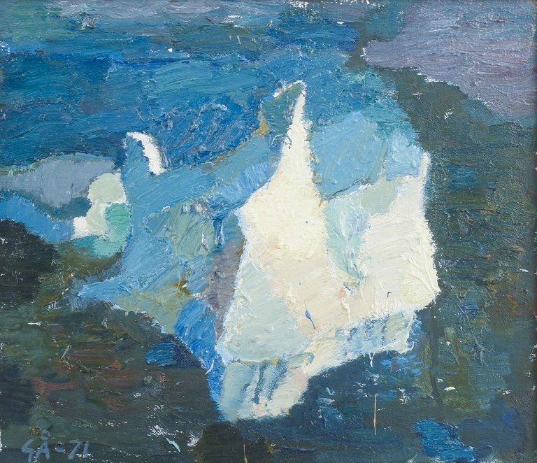 Skandinavisk kunstner
Abstrakt komposition.
Olie på lærred, 1971.