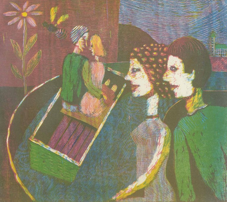 Seppo Mattinen
Composition with figures.
Color lithograph.