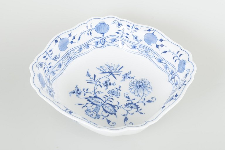 MeissenSquare bowl, “Blue Onion” pattern, early 20th century.