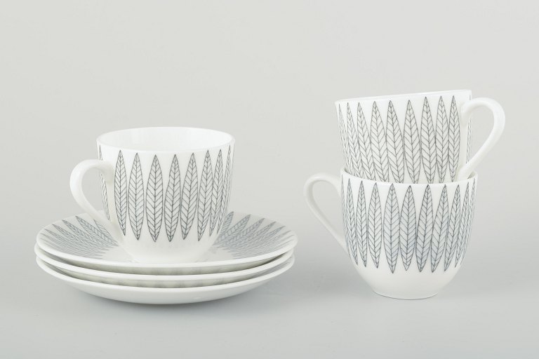 Stig Lindberg for Gustavsberg
3 cups and saucers “Salix”, mid-20th century.