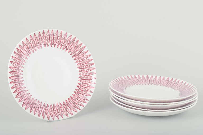Stig Lindberg for Gustavsberg
Six Cake plates ‘Salix’, mid-20th century.