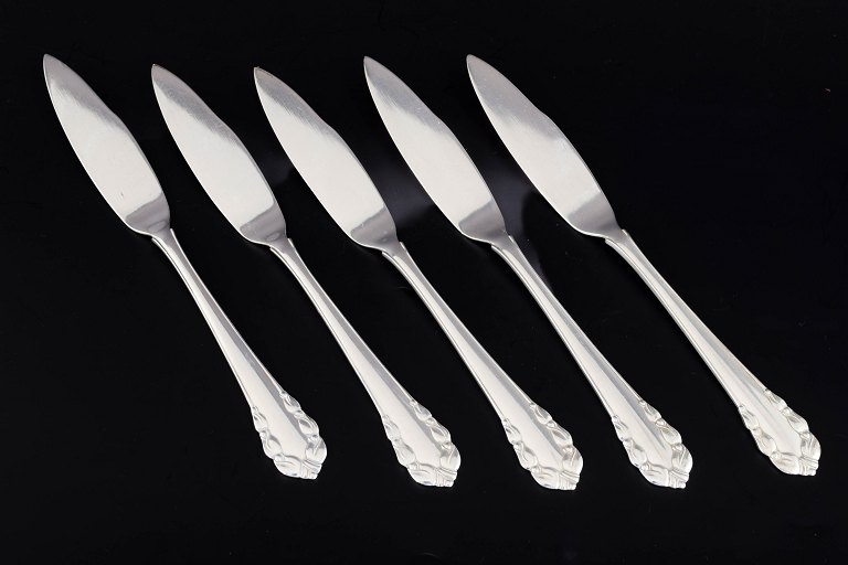 Georg Jensen5 fiskeknive, “Liljekonval”, 1945–51.