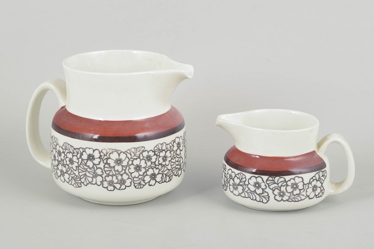 Gefle Stoneware“Agneta” 2 Pitchers, 1970s.