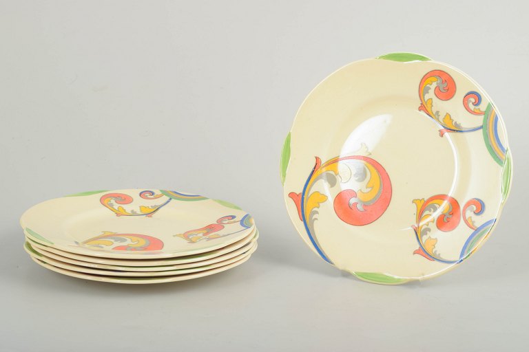 Clarice Cliff for Royal Doulton, sæt på 6 kagetallerkener.