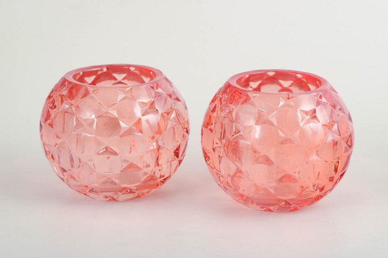 Kjell Engman for Kosta Boda, pair of tealight candle holders.