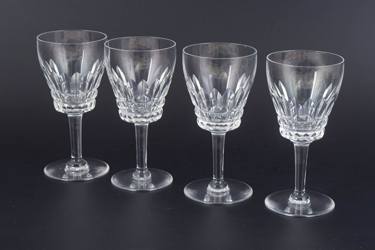 French Crystal, Set of 4 White Wine Glasses.