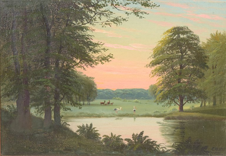 Carsten Henrichsen, oil painting, listed Danish artist.