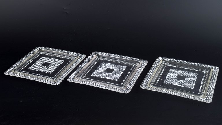 Oiva Toikka for Nuutajärvi, sæt på 3 tallerkener.