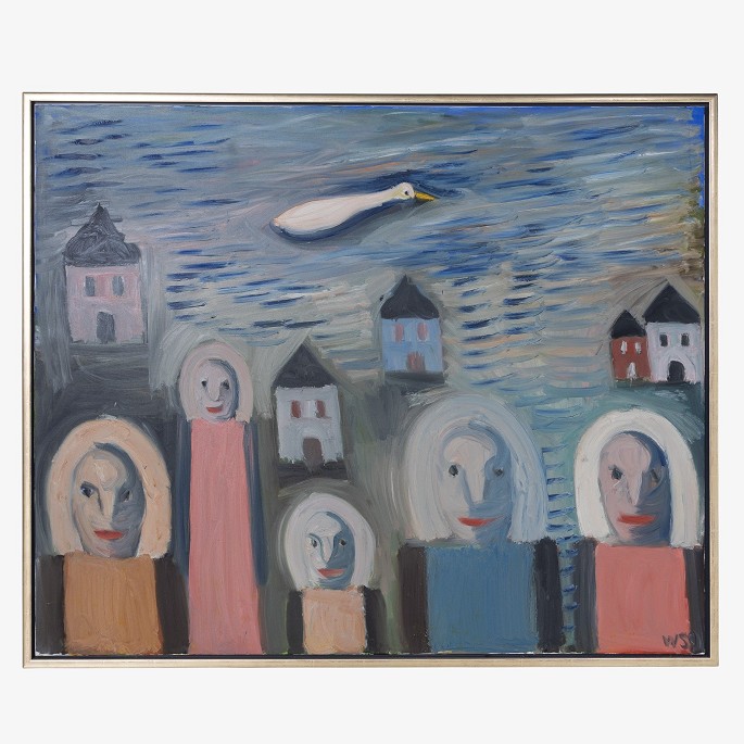 William Skotte Olsen.Olie på lærred i sølvramme. Signeret.1 stk. på lager