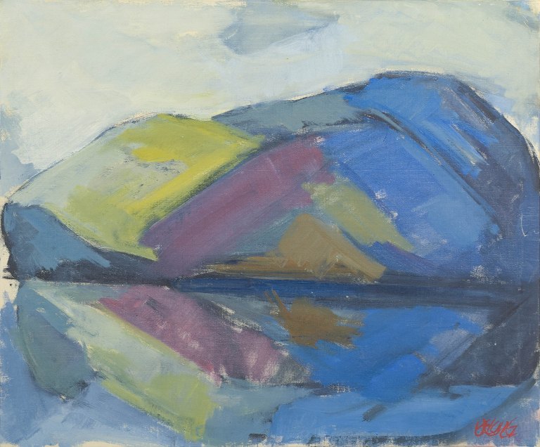 Stig Delang, oil painting on canvas, listed Swedish artist.