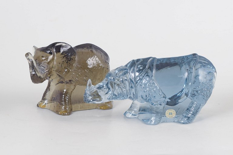 Paul Hoff for Reijmyre, set of two glass figurines.