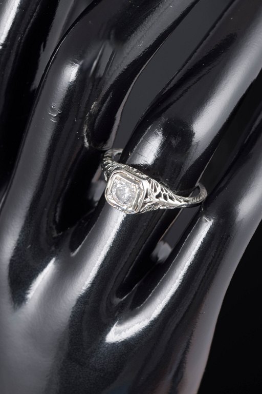 8 carat white gold ring.