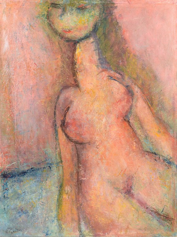 Henry Sandoz, oil on canvas, listed Swiss visual artist.