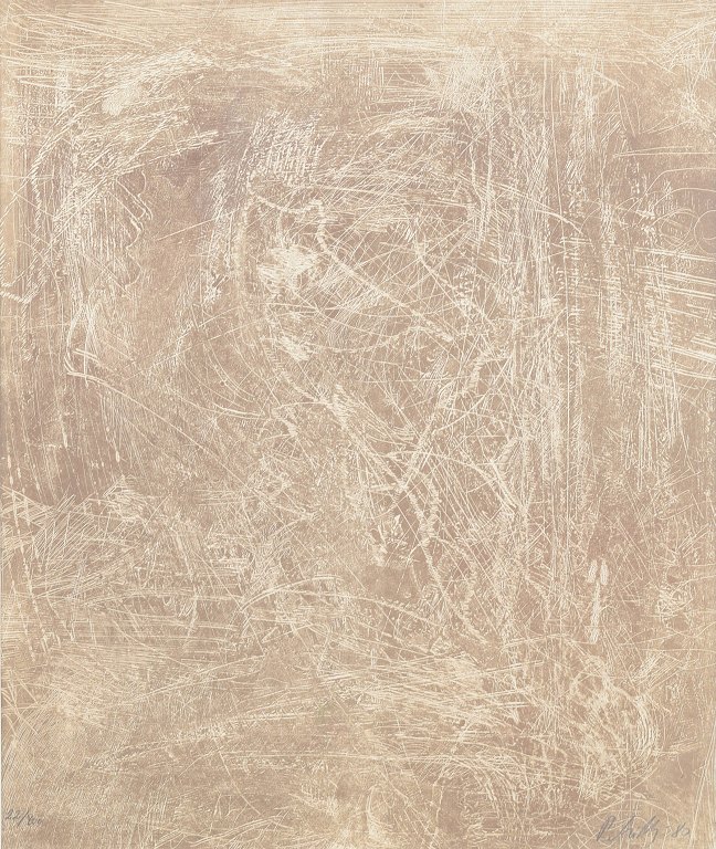 Per Kirkeby, colour zincograph, listed Danish visual artist.