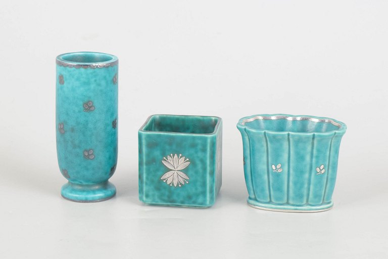 Wilhelm Kåge for Gustavsberg, set of three pieces.