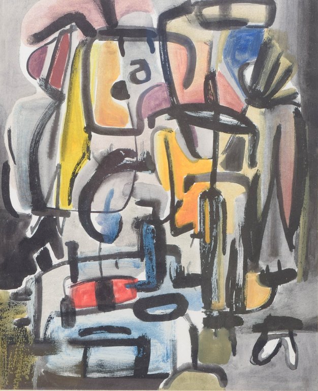 Simonetta Andriolli, abstract tempera on paper.